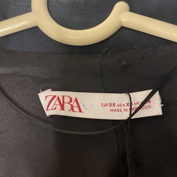 ZARA Navy Blue 1 Button Blazer Suit Jacket Size XS Matching Pants Available - Picture 3 of 6